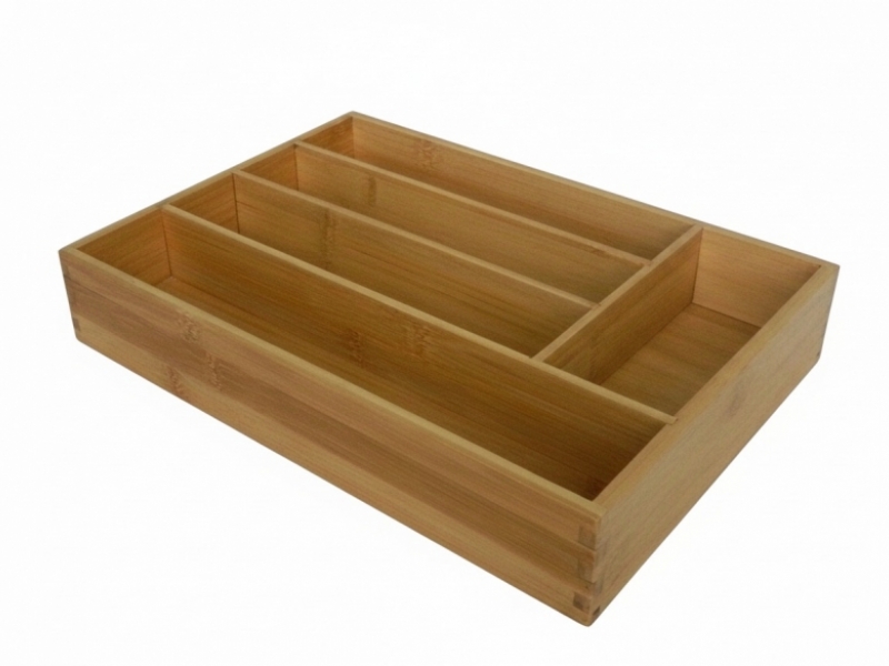 Exquisite Rectangular Bamboo Kitchen Utensil Tray - Eco-Friendly Drawer Organizer